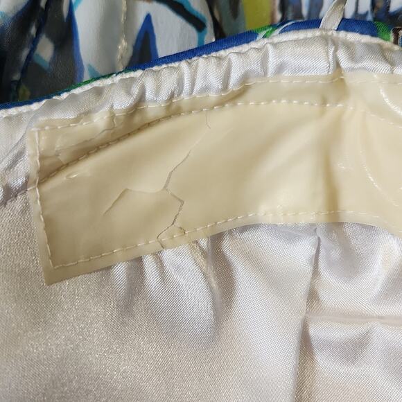 Vintage Cache Womens Dress Size SM Strapless Tropical Artsy Abstract Sequins - Picture 12 of 14